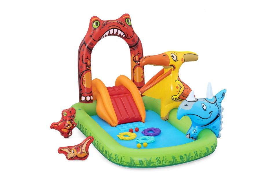 Bestway® 1053160XXX24 Jurassic Splash™ Dinozorlu Su Oyun Parkı 2,41 m x 1,40 m x 1,37 m