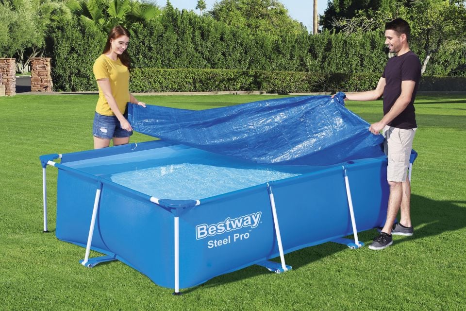 Bestway® 58105 Dikdörtgen Havuz Örtüsü - 2,59 m x 1,70 m Yerüstü Havuzlar için