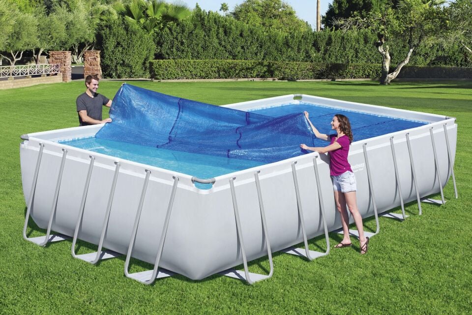 Bestway 58228 Güneş Isıtmalı Dikdörtgen Havuz Örtüsü - 6,40 m x 7,32 m yerüstü havuzlar için