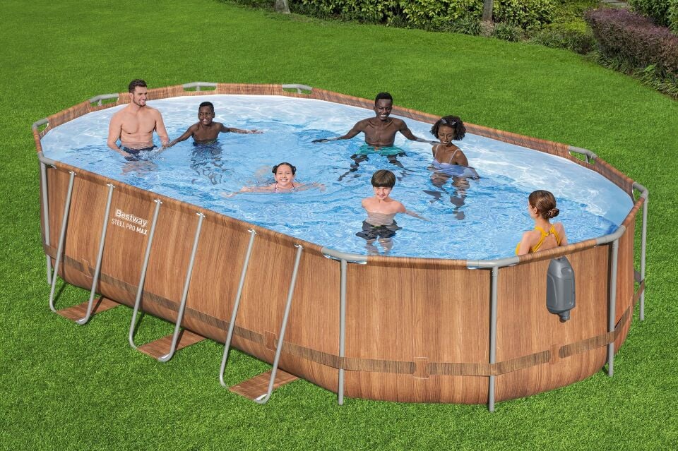 Bestway® Power Steel™ Comfort Jet™ Serisi Prefabrik Yer Üstü Havuz Seti 6,10 m x 3,66 m x 1,22 m