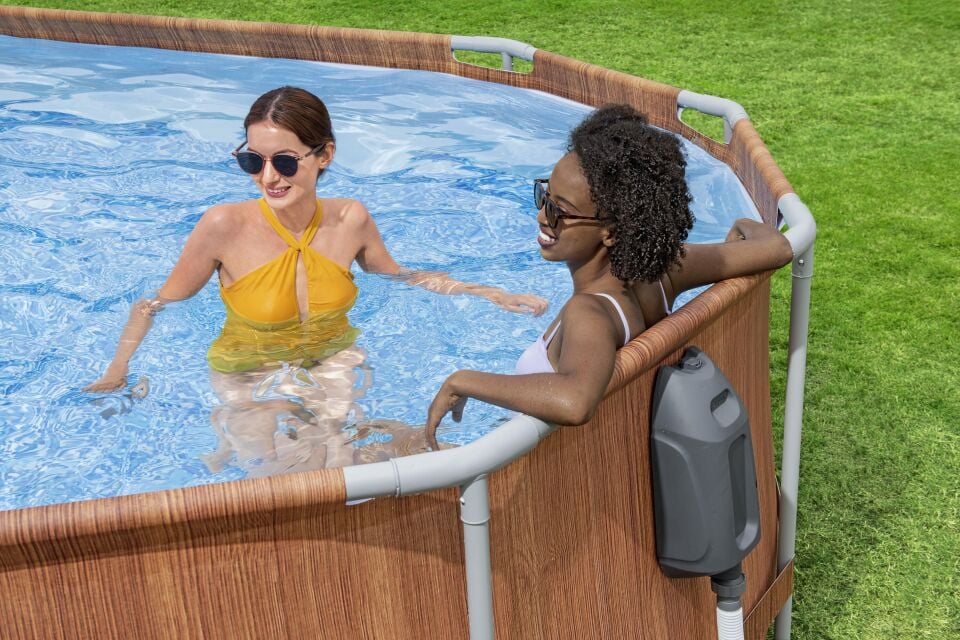 Bestway® Power Steel™ Comfort Jet™ Serisi Prefabrik Yer Üstü Havuz Seti 6,10 m x 3,66 m x 1,22 m