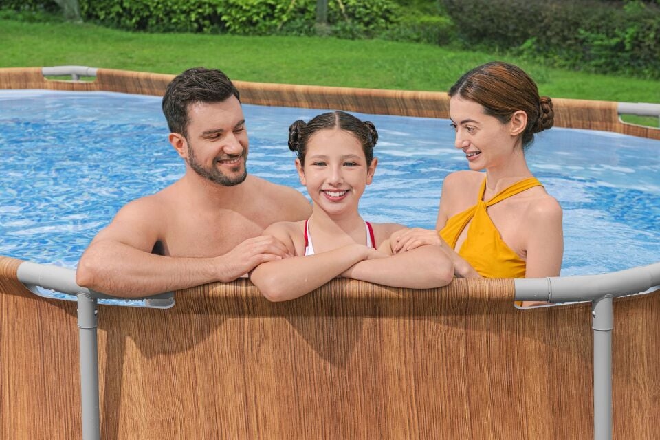 Bestway® 56719 Power Steel™ Comfort Jet™ Serisi Prefabrik Yer Üstü Havuz Seti 6,10 m x 3,66 m x 1,22 m