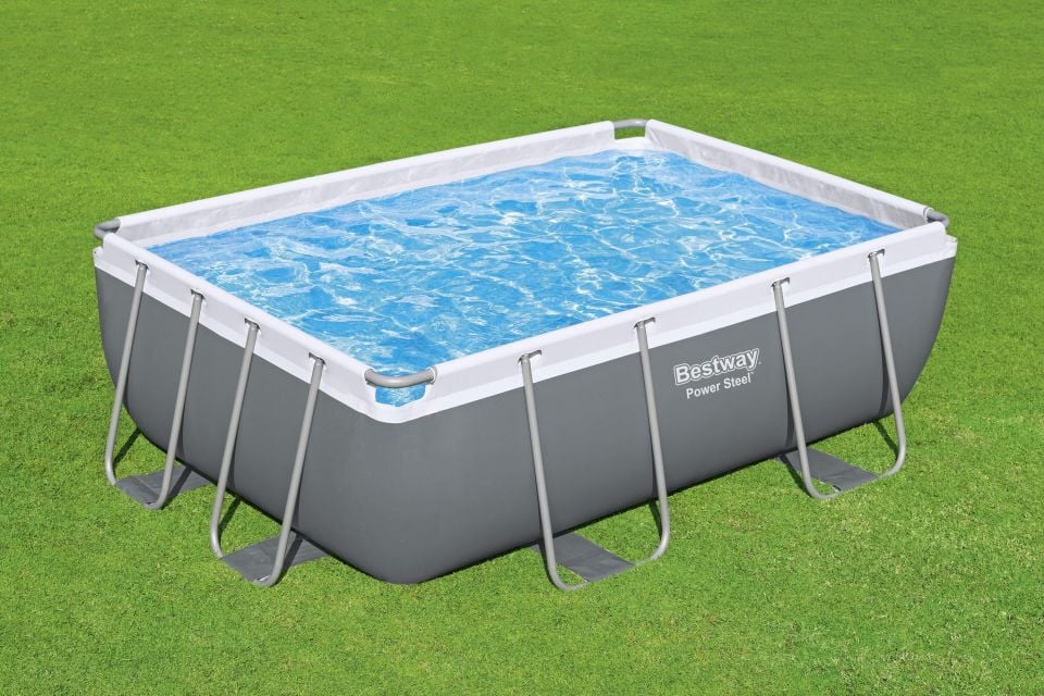 Bestway® 56629 Power Steel™ Prefabrik Dikdörtgen Yer Üstü Havuz Seti 2,82 m x 1,96 m x 84 cm