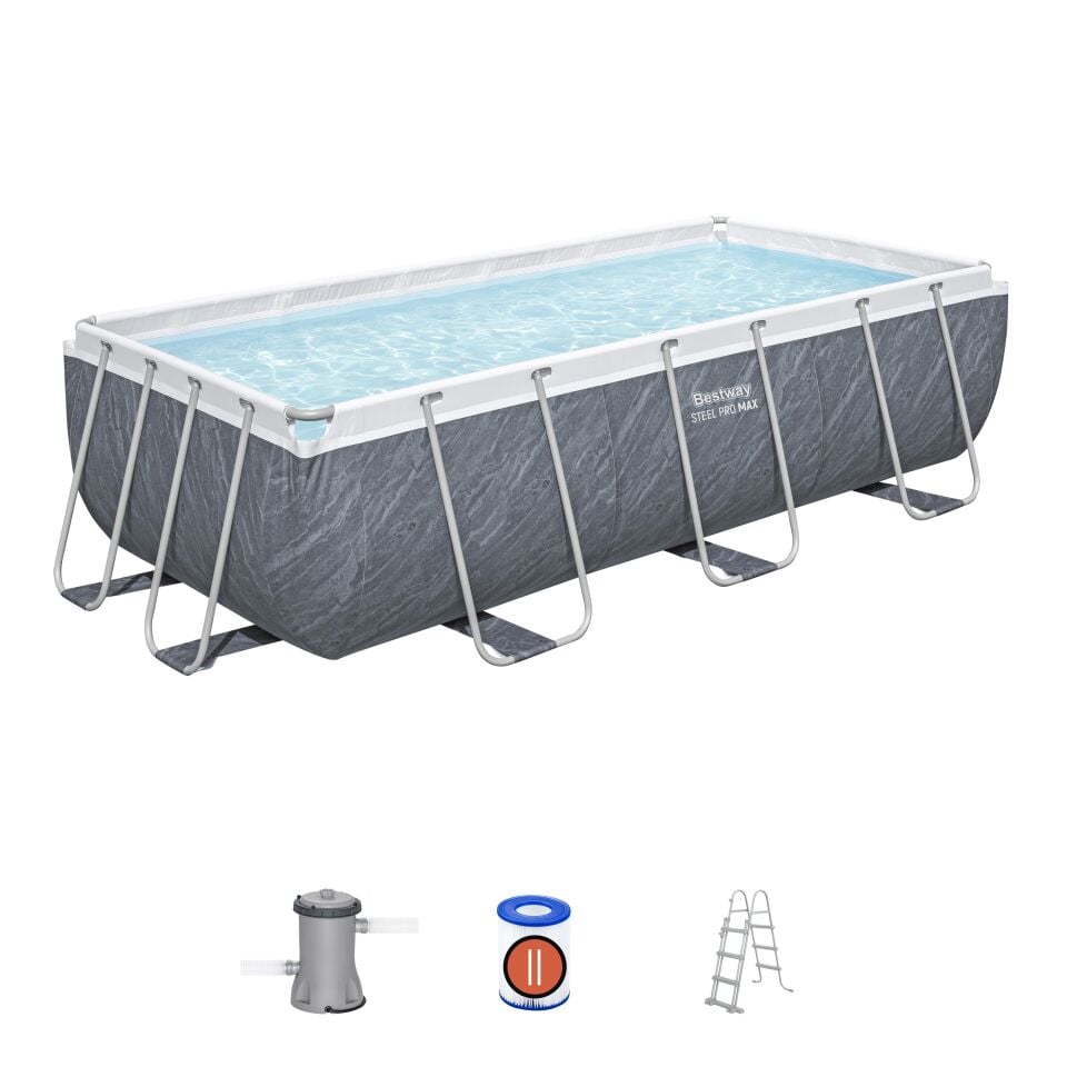 Bestway Prefabrik Havuz Power Steel  Prefabrik Yerüstü Havuz 4,04 m x 2,01 m x 1,00 m 56721