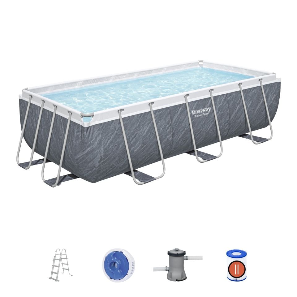 Bestway® 56721 Power Steel™ Prefabrik Yerüstü Havuz 4,04 m x 2,01 m x 1,00 m