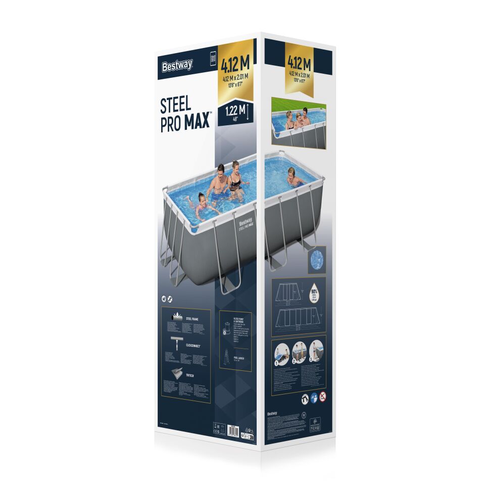 Bestway® 56456 Steel Pro MAX™ Prefabrik Yer Üstü Dikdörtgen Havuz
