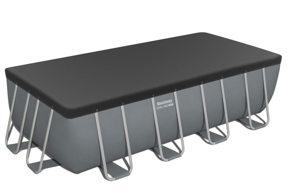 Power Steel™ 56670 Prefabrik Dikdörtgen Yer Üstü Havuz Seti 4,88 m x 2,44 m x 1,22 m