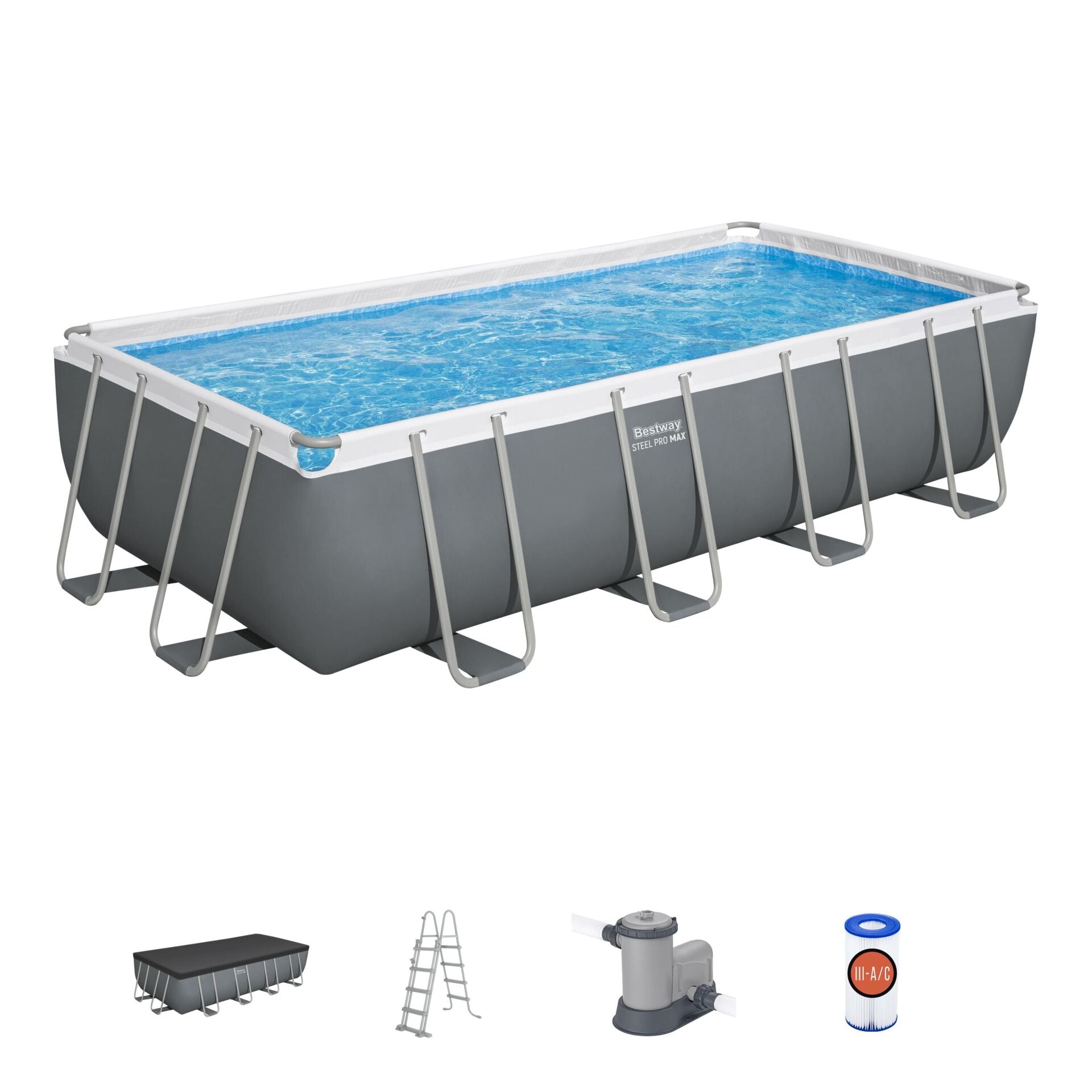 Bestway Prefabrik Havuz Steel Pro MAX  Prefabrik Yer Üstü Havuz Seti 5,49 m x 2,74 m x 1,22 m 56465
