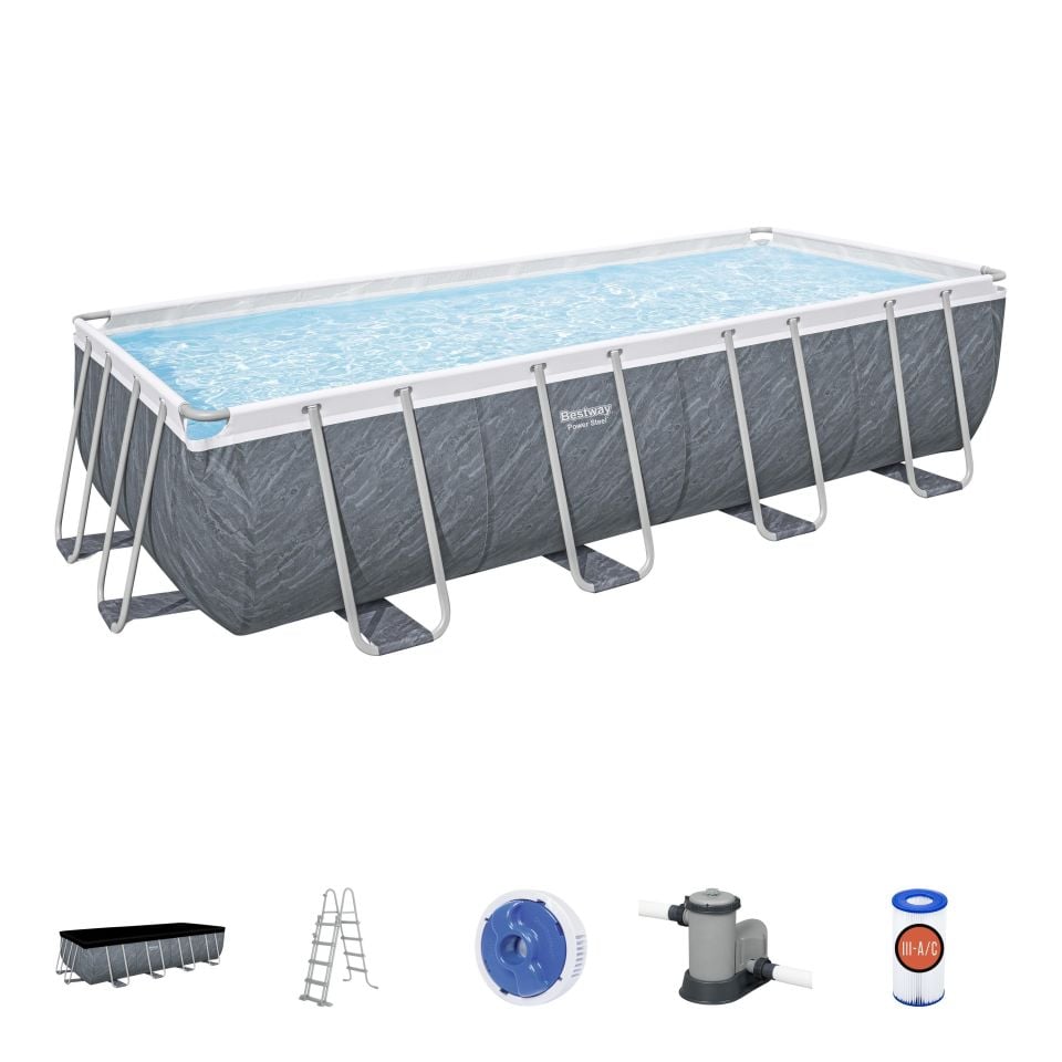 Bestway® 56998 Power Steel™ Prefabrik Yerüstü Havuz 5,49 m x 2,74 m x 1,22 m