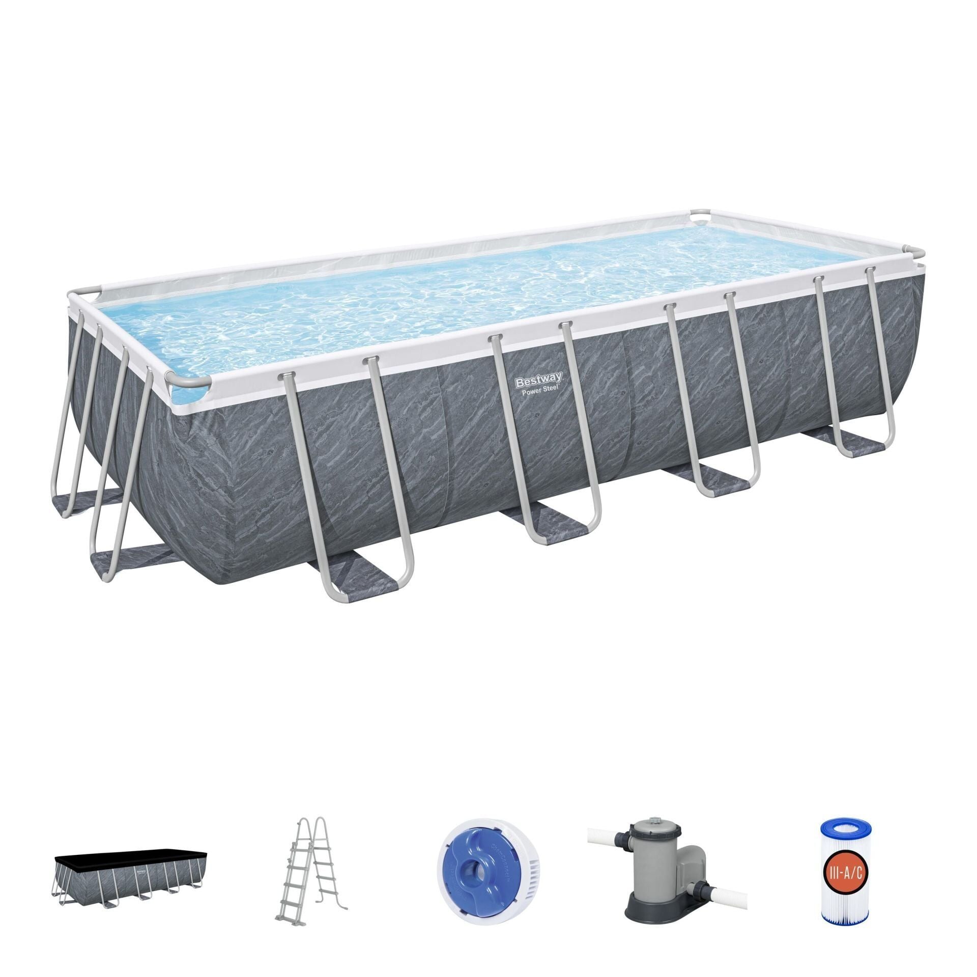 Bestway 56998 Power Steel  Prefabrik Yer Üstü Havuz Seti 5,49 m x 2,74 m x 1,22 m