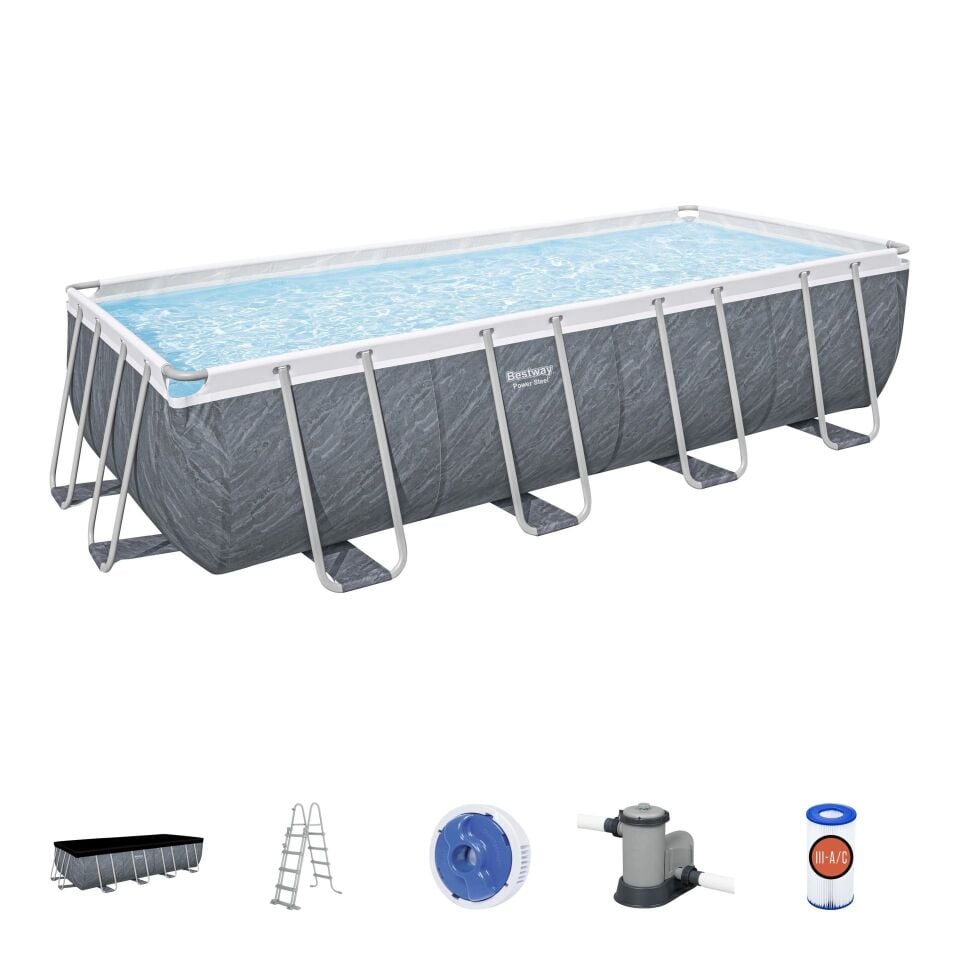 Bestway® 56998 Power Steel™ Prefabrik Yer Üstü Havuz Seti 5,49 m x 2,74 m x 1,22 m