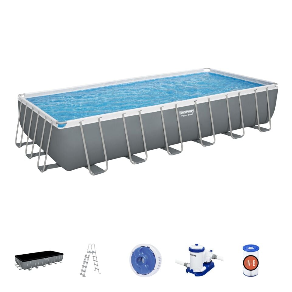 Bestway® Power Steel™ Prefabrik Yer Üstü Havuz Seti 7,32 m x 3,66 m x 1,32 m