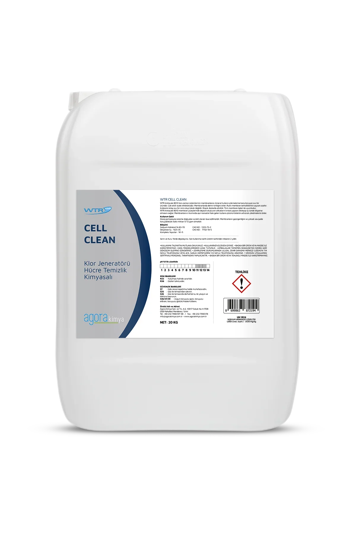 WTR CELL CLEAN - Klor Jeneratörü Hücre Temizleme Kimyasalı- 10 L