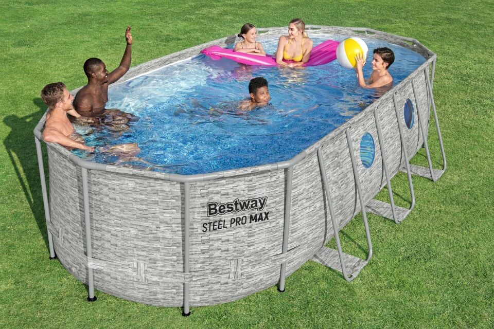 Bestway Preefabrik Havuz Power Steel Vista Serisi 2- Prefabrik Yer Üstü Havuz Seti 5,49 m x 2,74 m x 1,22 m 56716