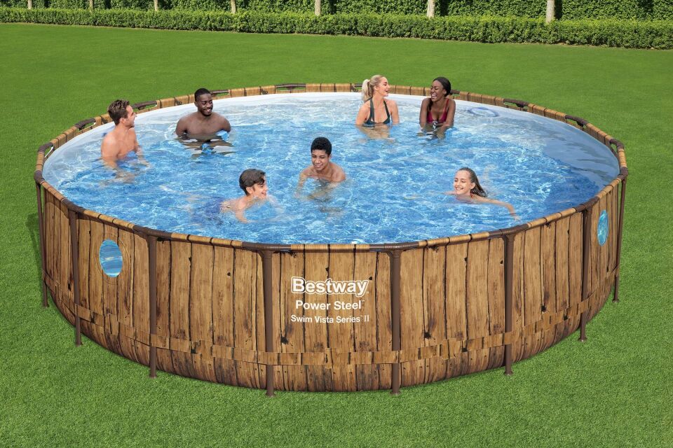 Bestway® 56977 Power Steel™ Vista Serisi 2-  Prefabrik Yer Üstü Havuz Seti 5,49 m x 1,22 m