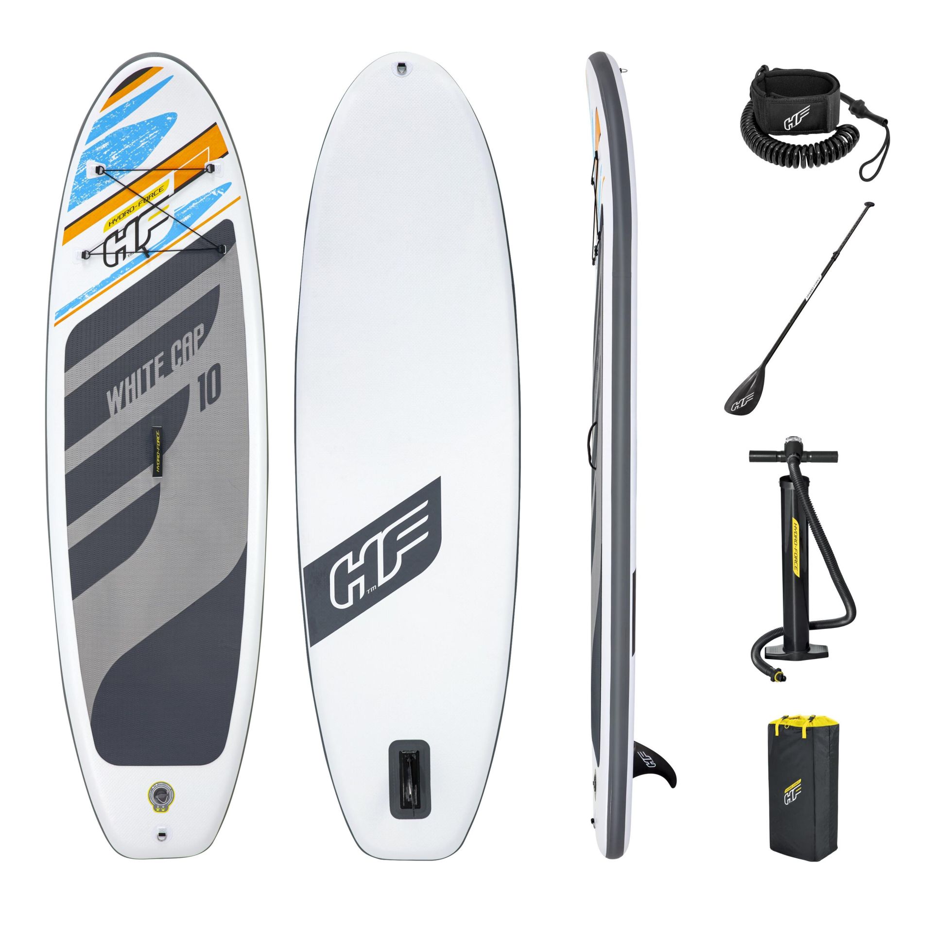 Hydro-Force™ 65342 White Cap Kürekli Şişme SUP-Sörf ve Kano Seti
