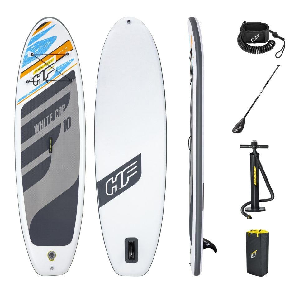 Hydro-Force™ 65342 White Cap Kürekli Şişme SUP-Sörf ve Kano Seti 3.05 m