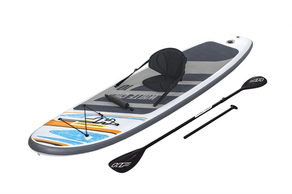 Hydro-Force™ 65341 White Cap Kürekli Şişme SUP-Sörf ve Kano Seti 3.05 m