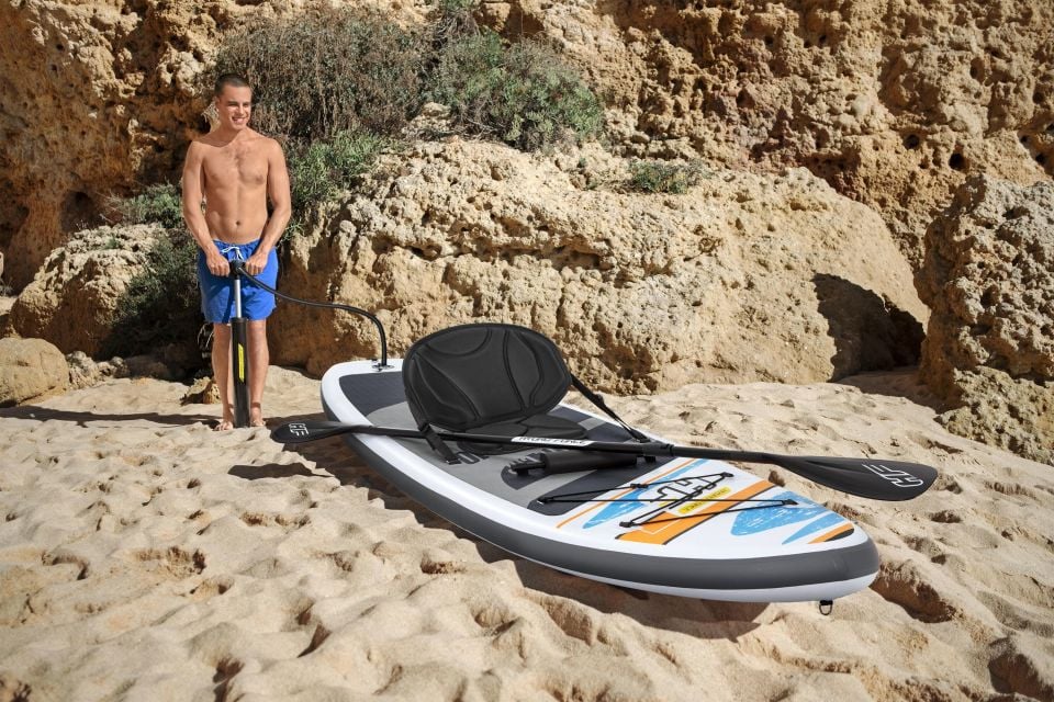 Hydro-Force™ 65341 White Cap Kürekli Şişme SUP-Sörf ve Kano Seti 3.05 m