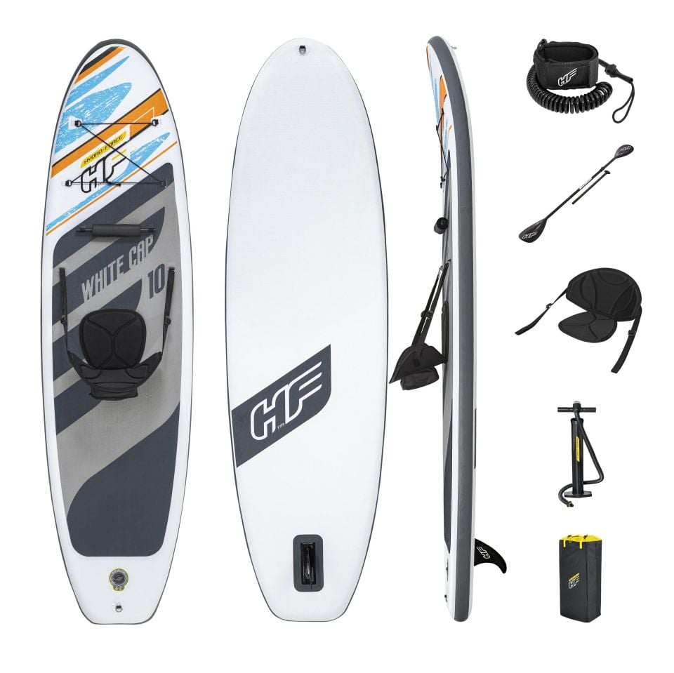 Hydro-Force™ 65341 White Cap Kürekli Şişme SUP-Sörf ve Kano Seti 3.05 m