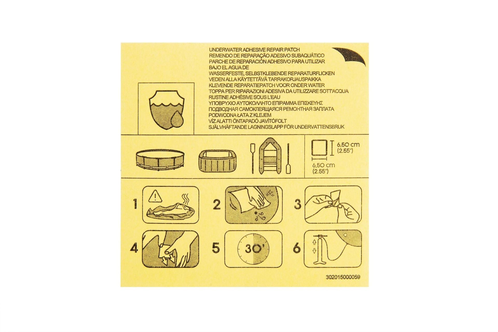 Bestway 62091 Su Altı Güçlü Tamir Yama Seti 10 lu paket