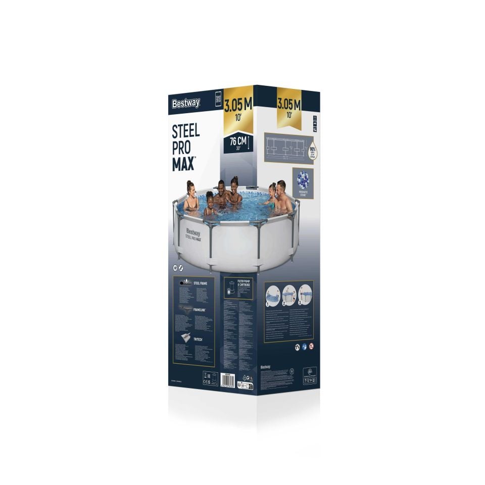 Bestway® 56408 Steel Pro MAX™ Yerüstü Prefabrik Havuz Seti 3.05 m x 76 cm