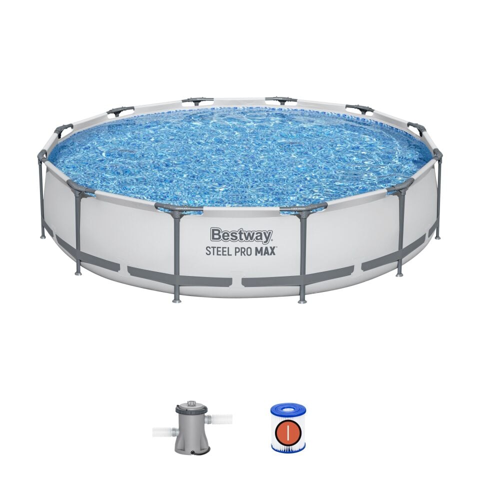 Bestway Prefabrik Havuz Steel Pro MAX Yer Üstü Prefabrik Çember Havuz Seti 3,66 m x 76 cm  56416