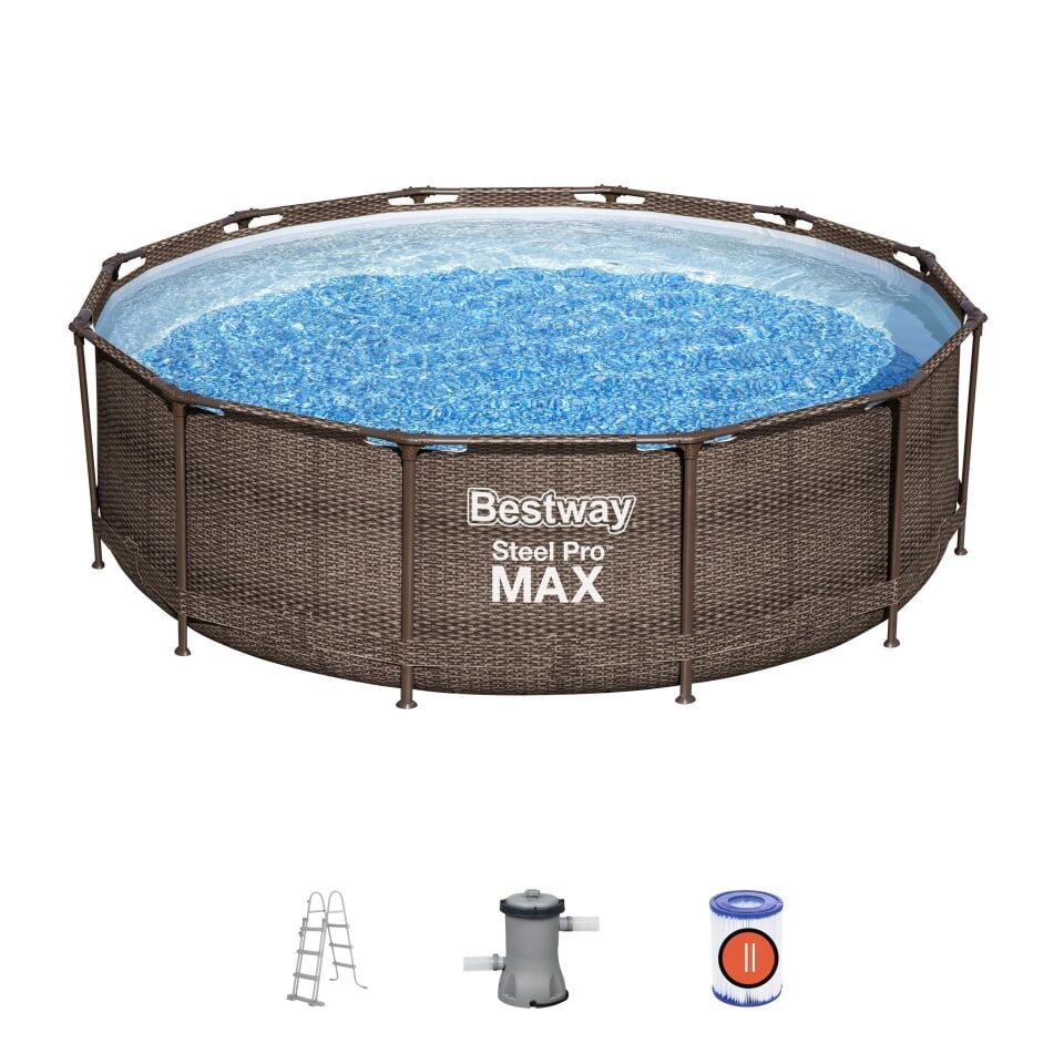 Steel Pro MAX 12'' x 39.5''/3.66m x 1.00m Round Pool Set