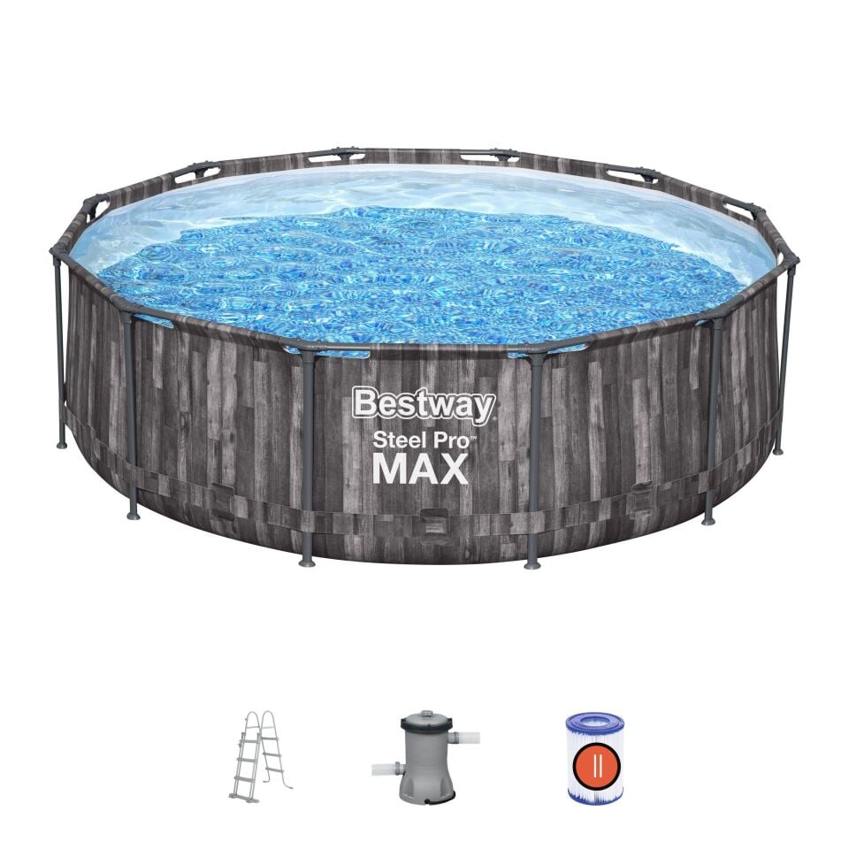 Steel Pro MAX 12'' x 39.5''/3.66m x 1.00m Round Pool Set