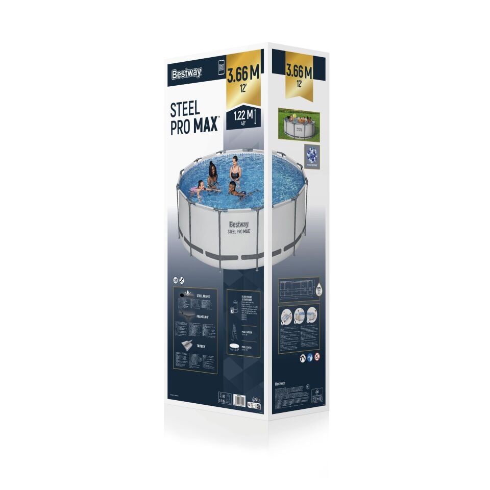 Bestway® 56420 Steel Pro MAX™ Yer Üstü Prefabrik Havuz Seti 3,66 m x 1,22 m
