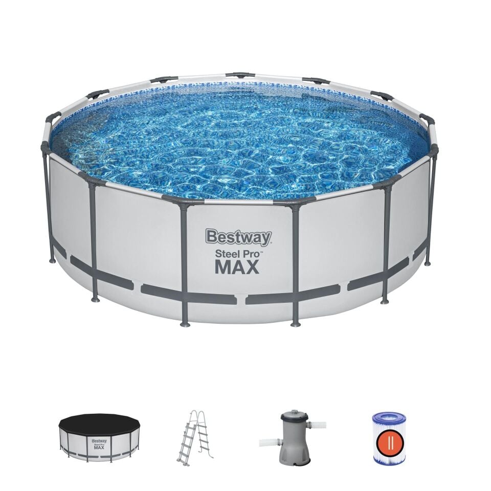 Bestway Prefabrik Havuz Steel Pro MAX  Prefabrik Yer Üstü Çember Havuz Seti 3,96 m x 1,22 m 5618W