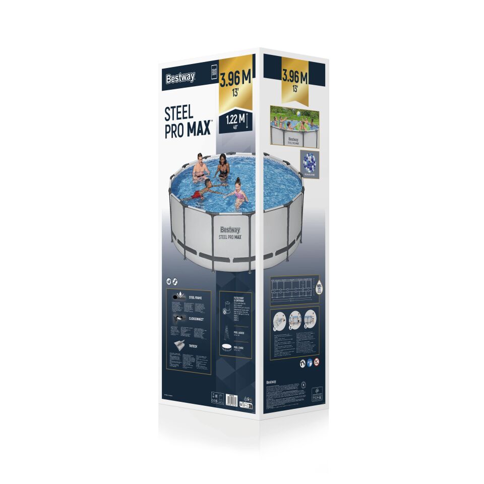 Bestway Prefabrik Havuz Steel Pro MAX  Prefabrik Yer Üstü Çember Havuz Seti 3,96 m x 1,22 m 5618W