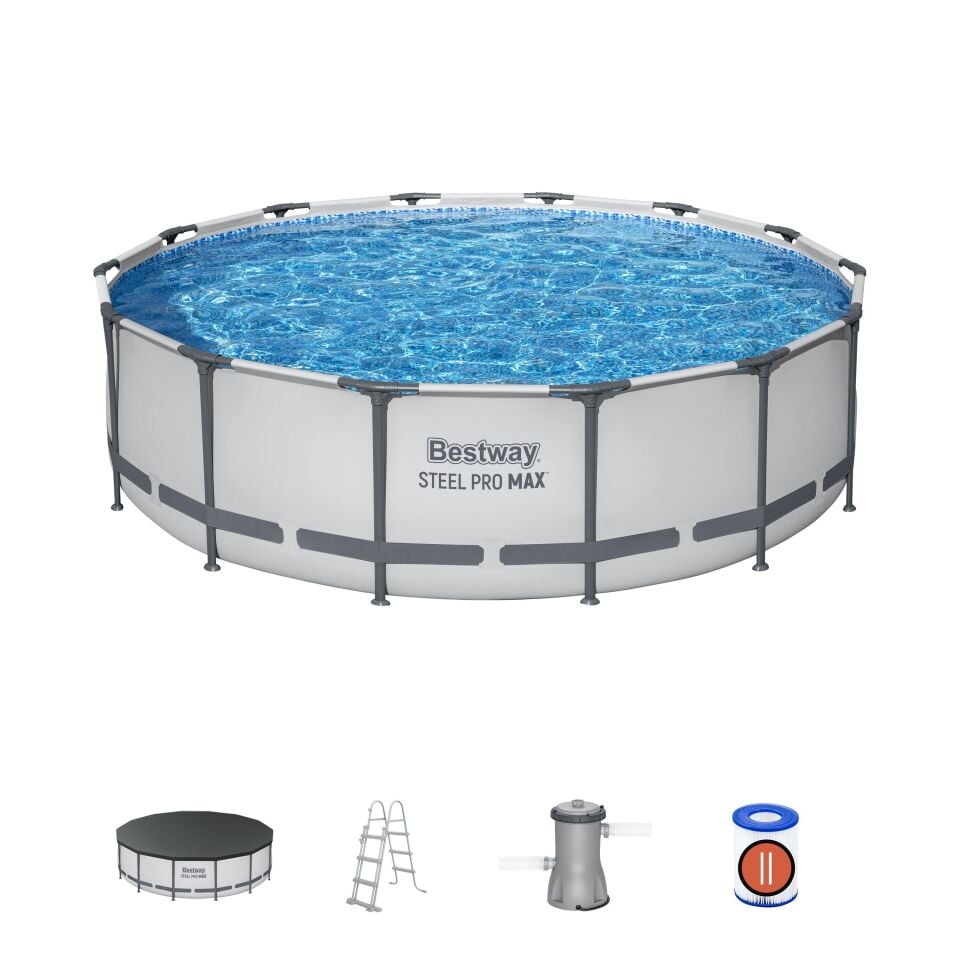 Bestway Prefabrik Havuz Steel Pro MAX  Prefabrik Yer Üstü Çember Havuz Seti4,27 m x 1,07 m 56950