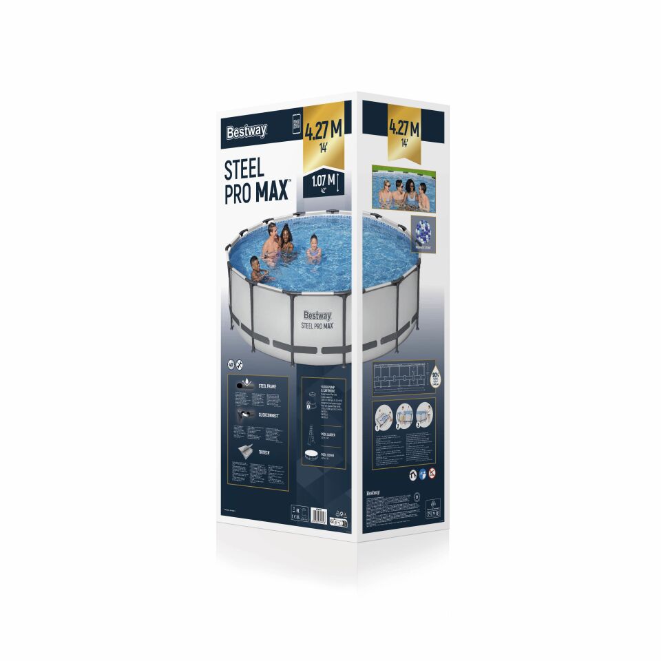 Bestway Prefabrik Havuz Steel Pro MAX  Prefabrik Yer Üstü Çember Havuz Seti4,27 m x 1,07 m 56950