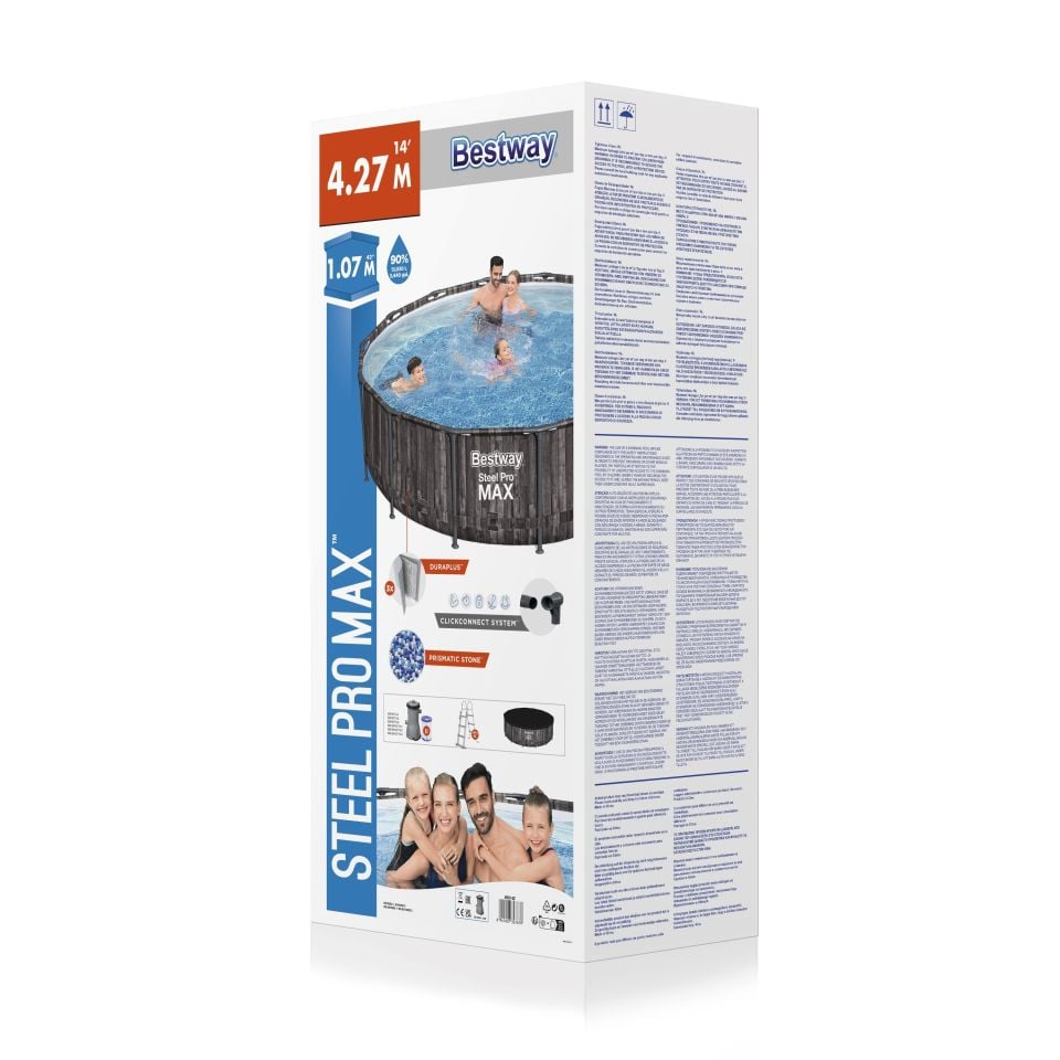 Bestway® Steel Pro MAX™ Prefabrik Yer Üstü Çember Havuz Seti 4,27 m x 1,07 m