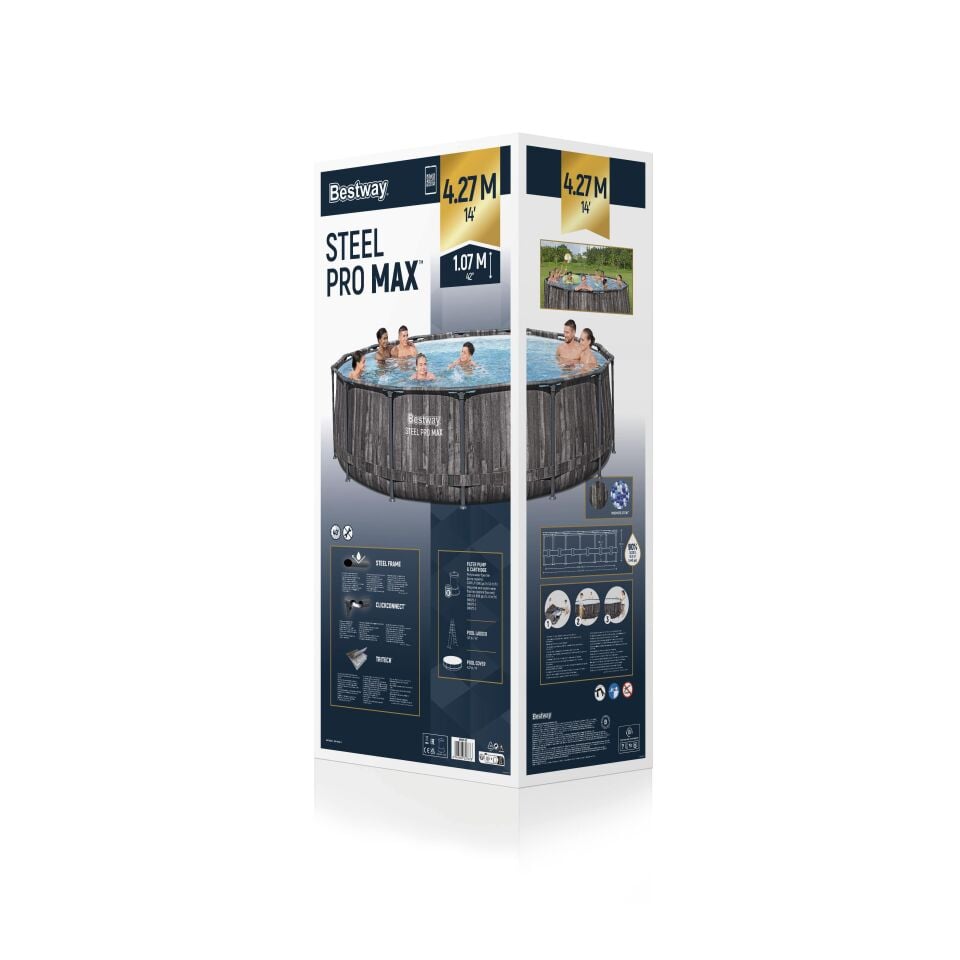 Bestway® 5614Z Steel Pro MAX™ Prefabrik Yer Üstü Çember Havuz Seti 4,27 m x 1,07 m