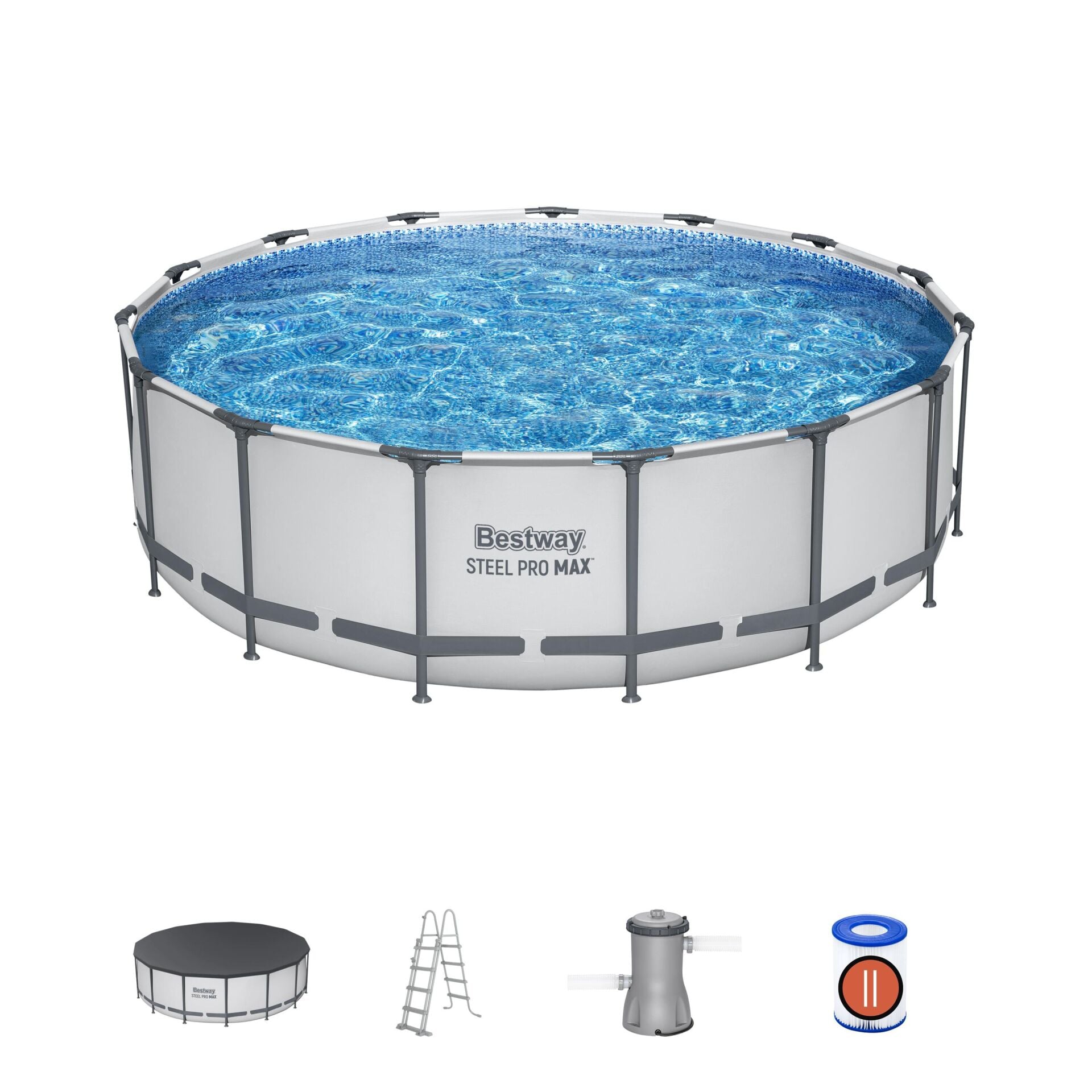 Steel Pro MAX 15'' x 48''/4.57m x 1.22m Round Pool Set