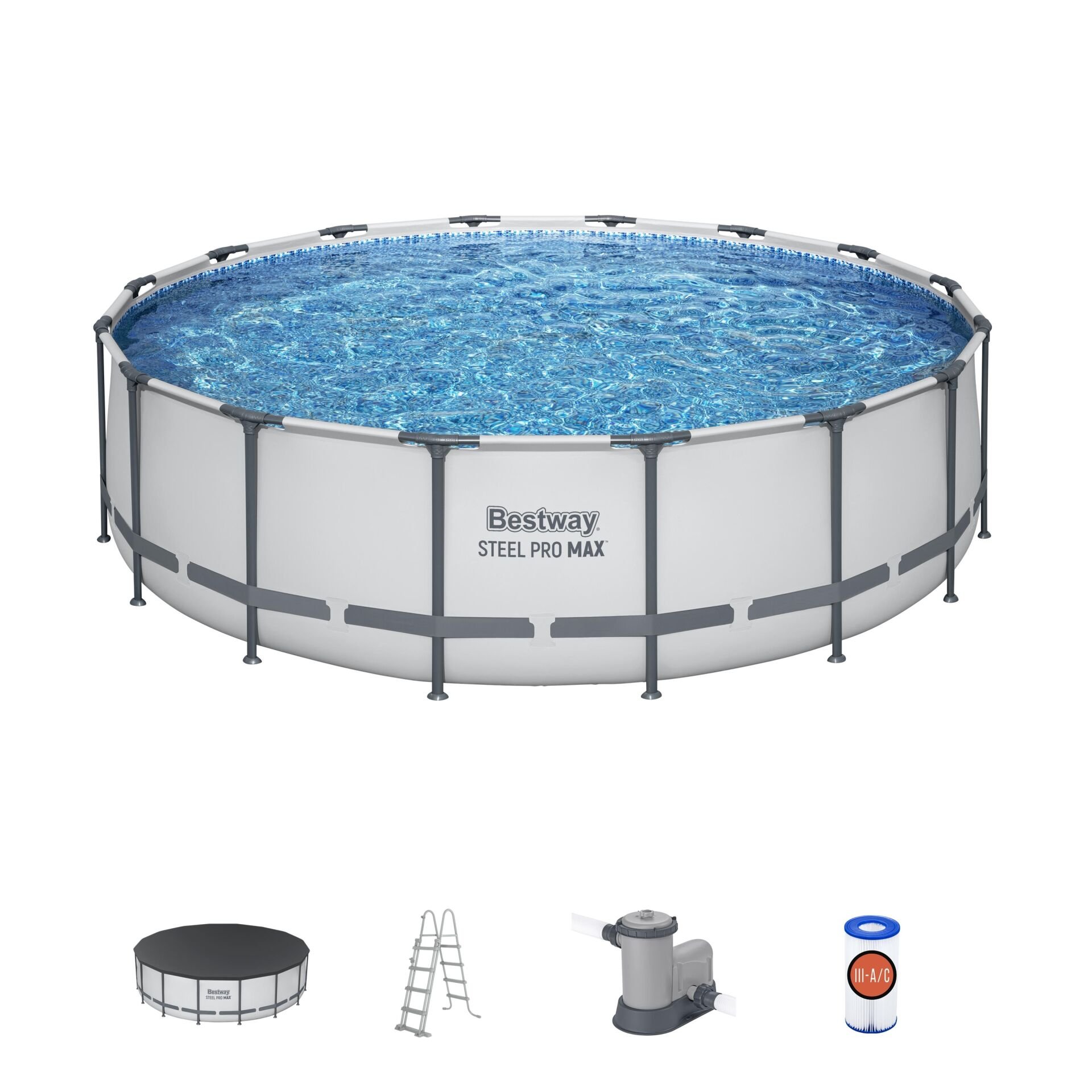 Bestway® 5612Z Steel Pro MAX™ Prefabrik Yer Üstü Çember Havuz Seti 4,88 m x 1,22 m