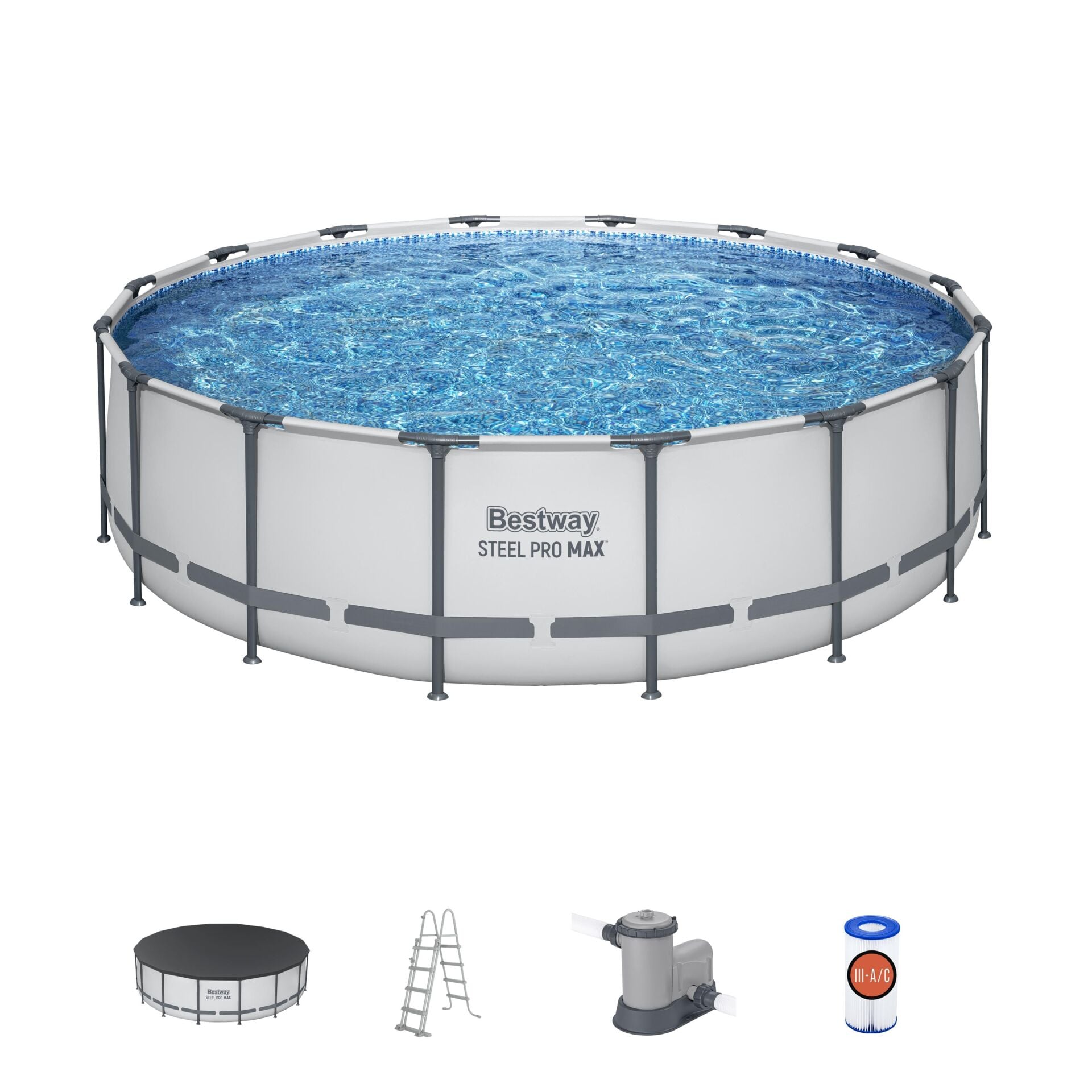 Bestway® Steel Pro MAX™ Prefabrik Yer Üstü Çember Havuz Seti 4,88 m x 1,22 m
