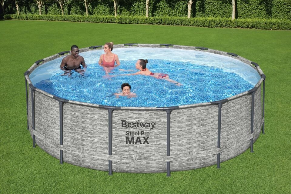 Bestway® 5619E Steel Pro MAX™ Prefabrik Yer Üstü Çember Havuz Seti 4,88 m x 1,22 m