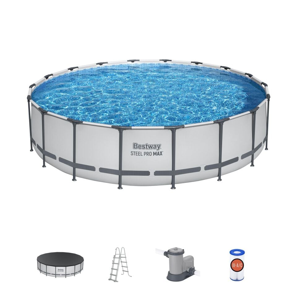 Bestway Prefabrik Havuz Steel Pro MAX  Prefabrik Yer Üstü Havuz Seti 5,49 m x 1,22 m 56462