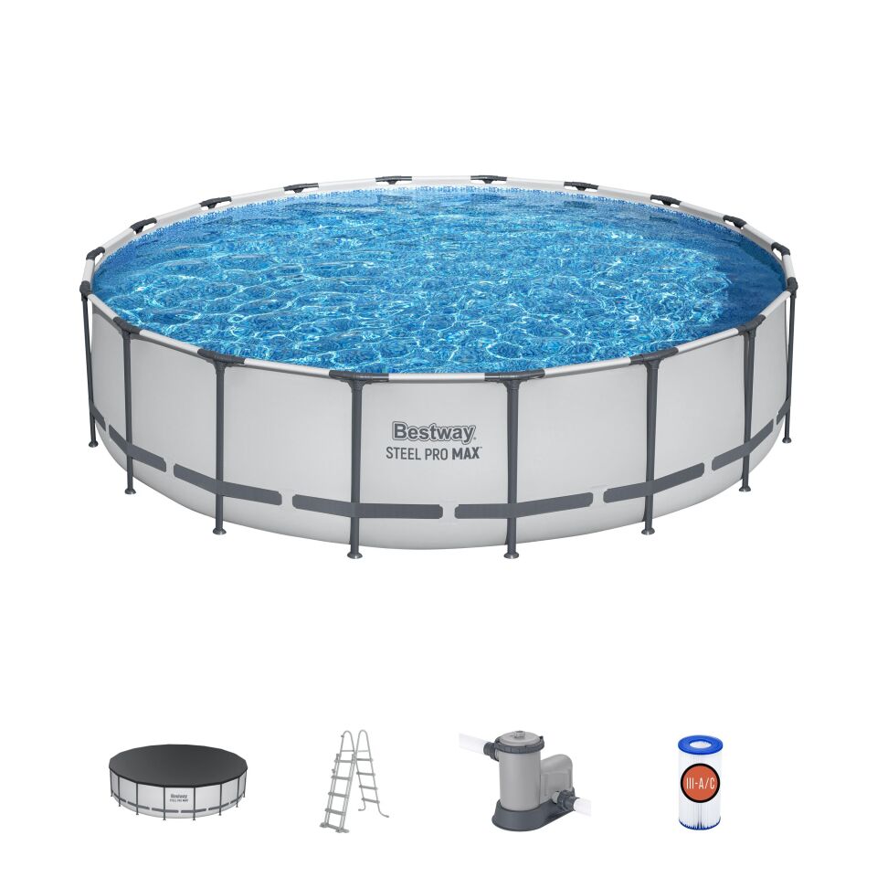 Bestway Prefabrik Havuz Steel Pro MAX  Prefabrik Yer Üstü Havuz Seti 5,49 m x 1,22 m 56462