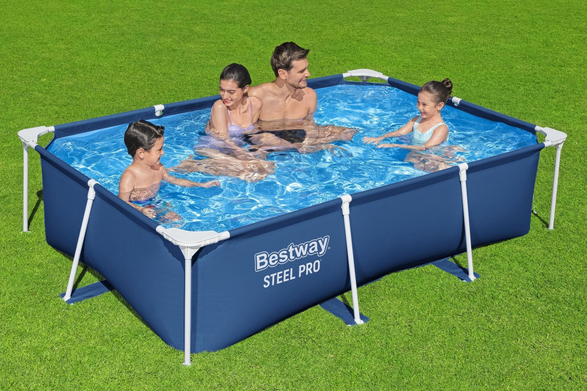 Bestway 56403 Steel Pro® Dikdörtgen Yerüstü Prefabrik Havuz 2,59 m x 1,70 m x 61 cm