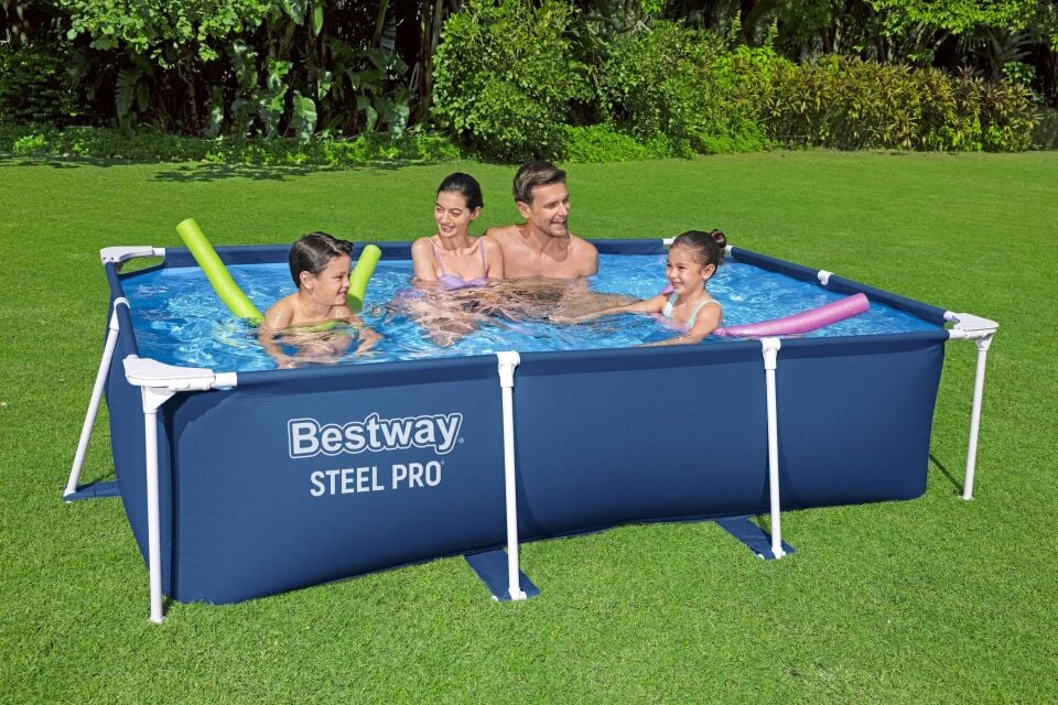 Bestway 56403 Steel Pro® Dikdörtgen Yerüstü Prefabrik Havuz 2,59 m x 1,70 m x 61 cm
