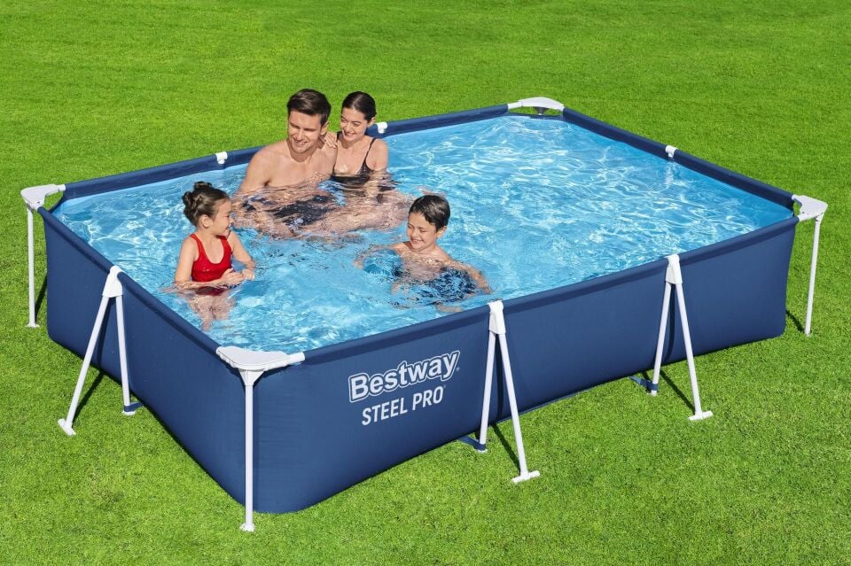 Bestway Prefabrik Havuz Steel Pro Dikdörtgen Yerüstü Prefabrik Havuz Seti 3,00 m x 2,01 m x 66 56411