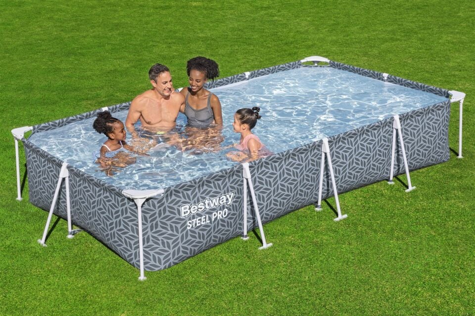 Bestway® 561FV Steel Pro® Dikdörtgen Prefabrik Yer Üstü Havuz Seti 3,66 m x 2,01 m x 66 cm