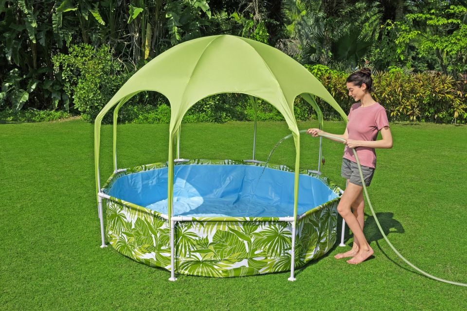Bestway® 56432 UV Careful™ Gölgelikli Prefabrik Yer Üstü Çember Havuz