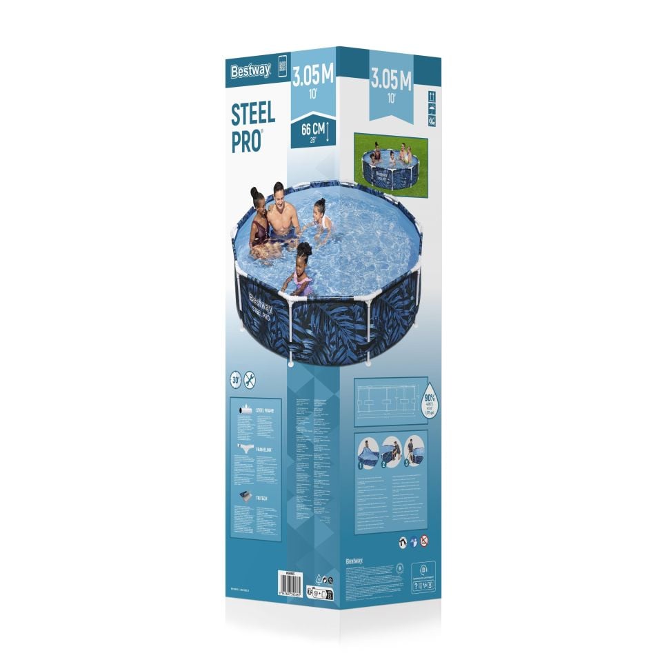 Bestway® 56985 Steel Pro® Çember Prefabrik Yer Üstü Havuz 3,05 m x 66 cm